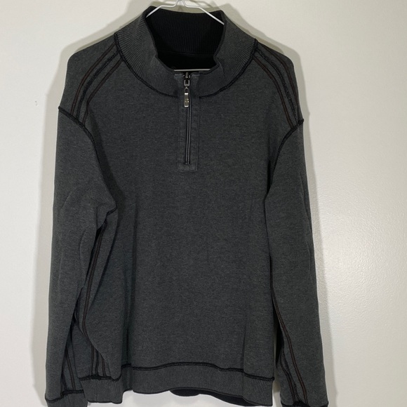 3 Tommy Bahama Men's Zip Up Sweaters - Black, Purple, Light Blue - Picture 10 of 11